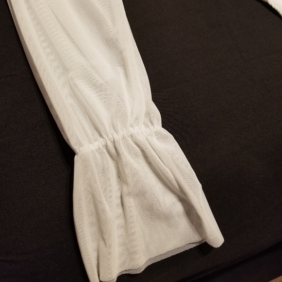 PLT White Rib Mesh Sleeve Bodysuit NWT - Picture 6 of 6